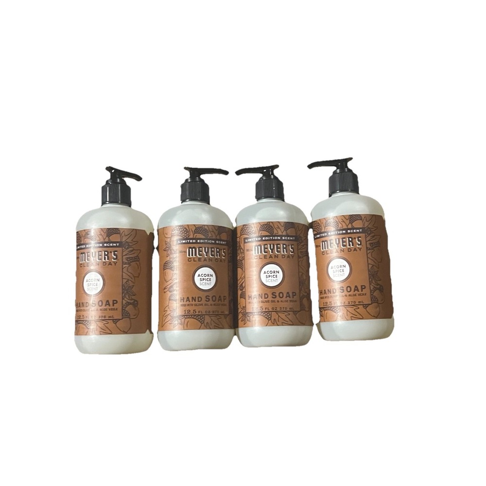 Mrs. Meyer's Clean Day Liquid Hand Soap, Acorn  Spice Scent, 12.5fl oz LOT OF 4